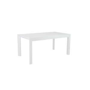 63" White Lacquer Office Desk with Beveled Edges