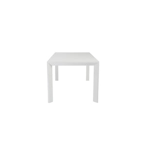 63" White Lacquer Office Desk with Beveled Edges