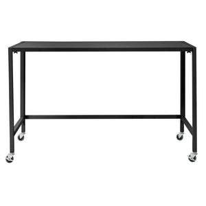 Black 47" Compact Folding Desk with Locking Wheels