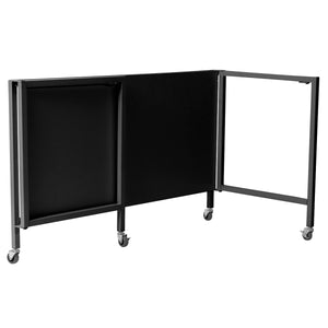 Black 47" Compact Folding Desk with Locking Wheels