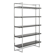 Load image into Gallery viewer, Chrome Framed 5-shelf Modern Bookcase
