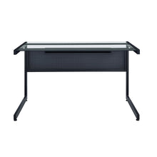 Load image into Gallery viewer, Glass Top 50&quot; Modern Black C-Shaped Modular Desk
