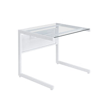 Load image into Gallery viewer, C-Shaped 34&quot; Modern White Desk with Glass Top
