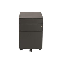 Load image into Gallery viewer, Modern Locking Black File Cabinet on Premium Casters
