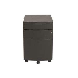 Modern Locking Black File Cabinet on Premium Casters