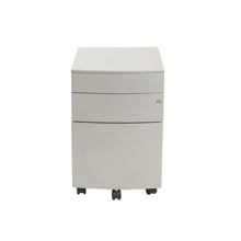 Load image into Gallery viewer, Modern Silver Locking File Cabinet on Premium Casters
