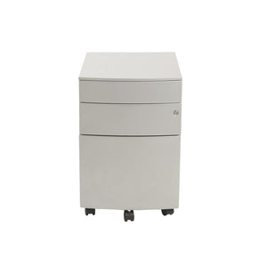 Modern Silver Locking File Cabinet on Premium Casters