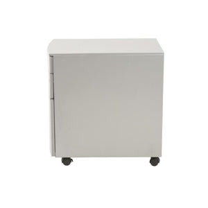Modern Silver Locking File Cabinet on Premium Casters