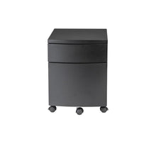 Load image into Gallery viewer, Black Steel Office Filing Cabinet on Wheels
