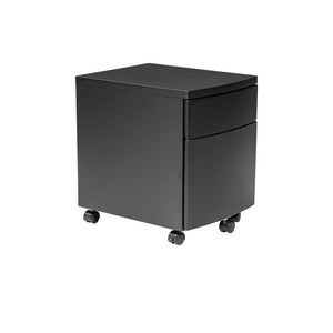 Black Steel Office Filing Cabinet on Wheels