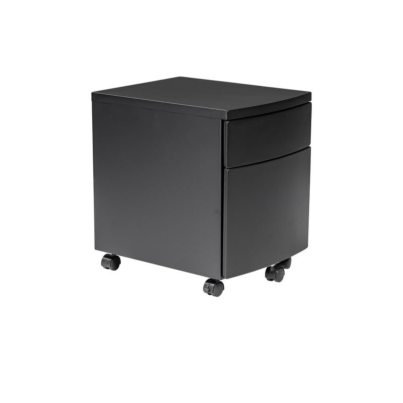 Black Steel Office Filing Cabinet on Wheels