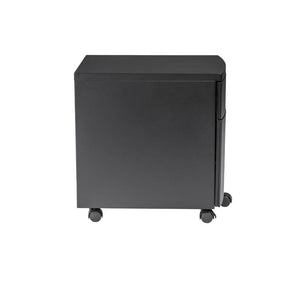 Black Steel Office Filing Cabinet on Wheels