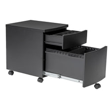 Load image into Gallery viewer, Black Steel Office Filing Cabinet on Wheels
