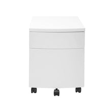 Load image into Gallery viewer, White Steel Office Filing Cabinet on Wheels
