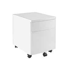 Load image into Gallery viewer, White Steel Office Filing Cabinet on Wheels

