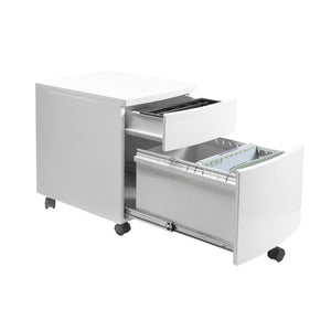 White Steel Office Filing Cabinet on Wheels