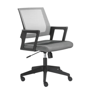 Practical Wheeled Gray and Black Mesh Office Chair