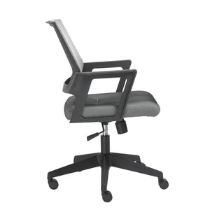 Practical Wheeled Gray and Black Mesh Office Chair