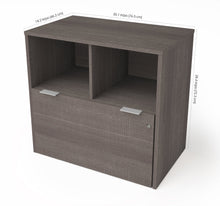 Load image into Gallery viewer, 30&quot; Locking File Cabinet with Storage in Bark Gray
