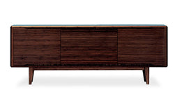 Solid Bamboo 60" Modern Executive Desk with Drawer in Dark Walnut