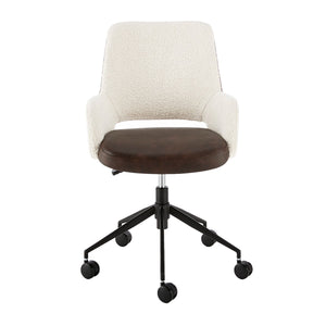 Ivory and Leather Office Chair