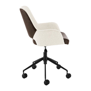 Ivory and Leather Office Chair