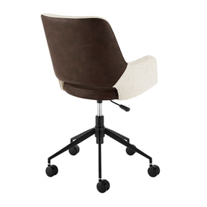 Ivory and Leather Office Chair