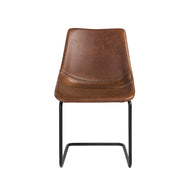 Brown Leatherette Conference or Guest Chairs with Black Base (Set of 2)
