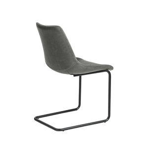 Grey Leatherette Conference or Guest Chairs with Black Base (Set of 2)
