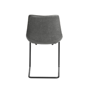 Grey Leatherette Conference or Guest Chairs with Black Base (Set of 2)