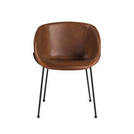 Brown Leatherette Guest or Conference Chair with Low Back (Set of 2)