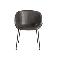 Grey Leatherette Guest or Conference Chair with Low Back (Set of 2)