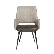 Load image into Gallery viewer, Padded Guest Armchair in Dark Gray Leatherette and Gray Fabric

