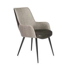Load image into Gallery viewer, Padded Guest Armchair in Dark Gray Leatherette and Gray Fabric
