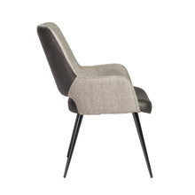 Load image into Gallery viewer, Padded Guest Armchair in Dark Gray Leatherette and Gray Fabric
