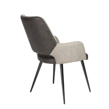 Load image into Gallery viewer, Padded Guest Armchair in Dark Gray Leatherette and Gray Fabric
