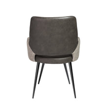 Load image into Gallery viewer, Padded Guest Armchair in Dark Gray Leatherette and Gray Fabric

