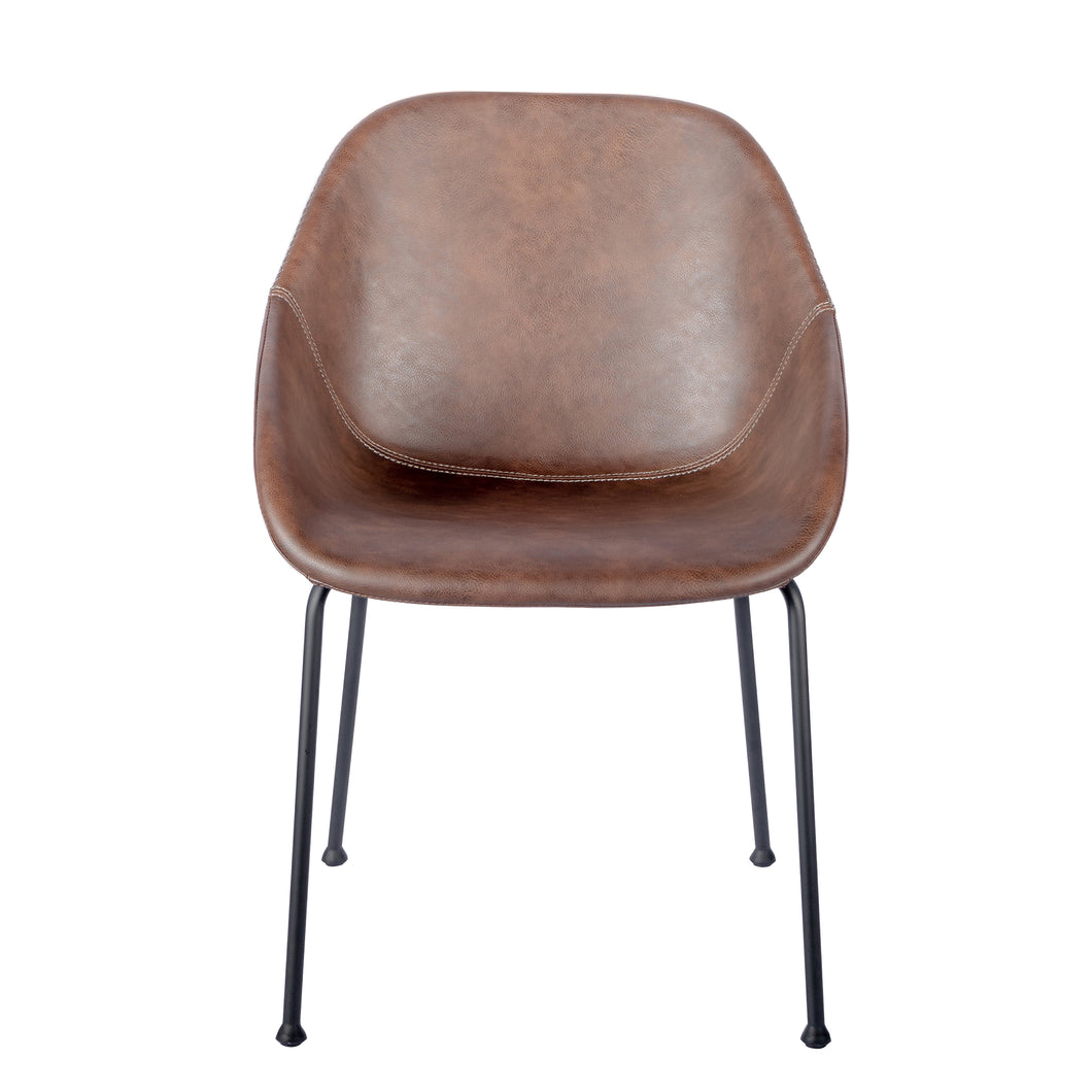Vintage Brown Leatherette Guest / Conference Chair (Set of 2)