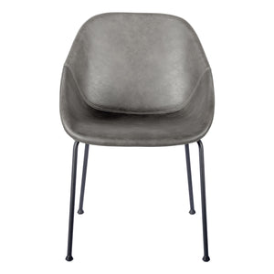 Vintage Gray Leatherette Guest / Conference Chair (Set of 2)