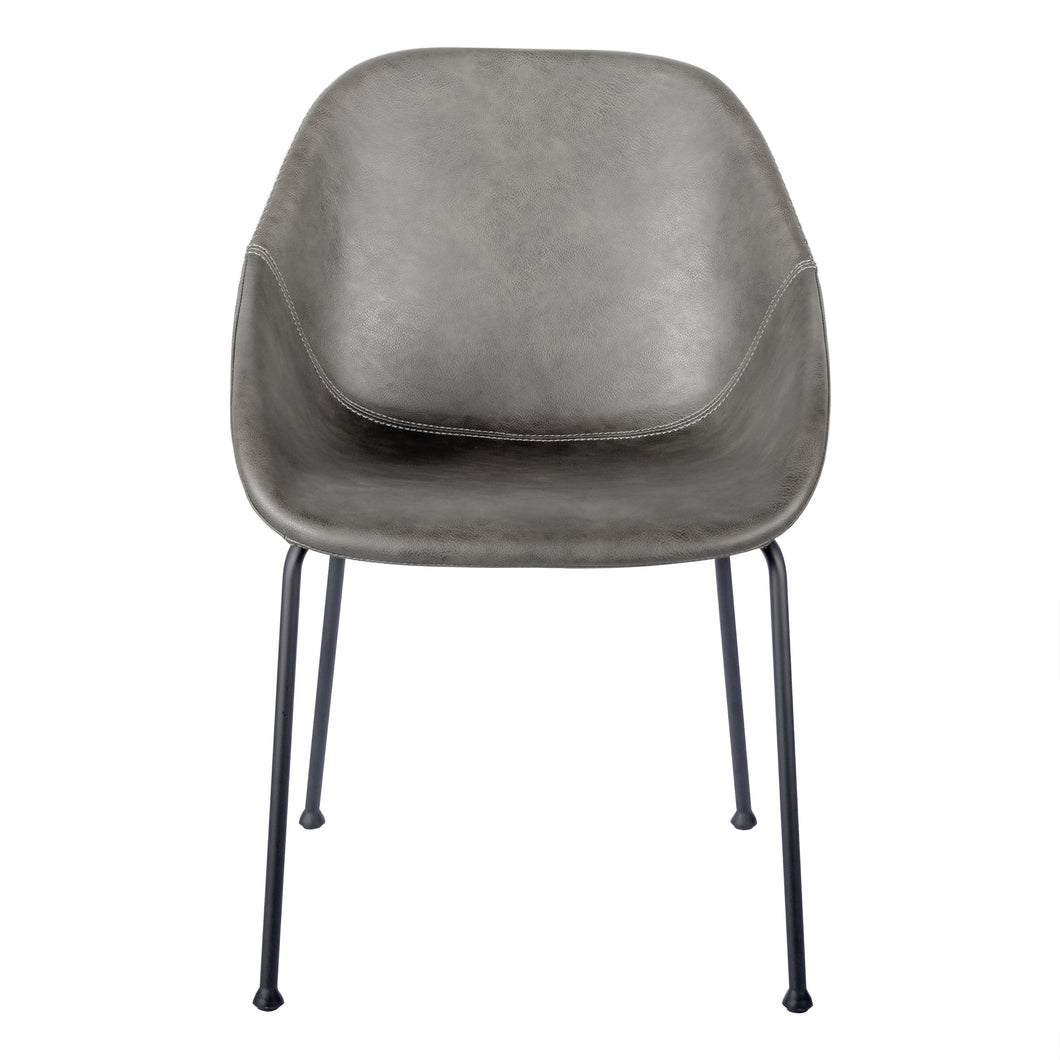 Vintage Gray Leatherette Guest / Conference Chair (Set of 2)