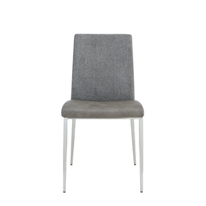 Light Gray Fabric & Leather Modern Guest / Conference Chair (Set of 2)