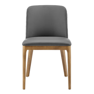 Gray Leatherette & Walnut Quilted Guest Chairs - Set of 2