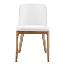 Load image into Gallery viewer, White Leatherette &amp; Walnut Quilted Guest Chairs - Set of 2
