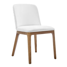 Load image into Gallery viewer, White Leatherette &amp; Walnut Quilted Guest Chairs - Set of 2
