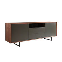 Load image into Gallery viewer, Executive Office Desk w/ American Walnut &amp; Powder-Coated Steel
