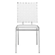 Classic White Guest or Conference Chair w/ Crisscross Design (Set of 4)