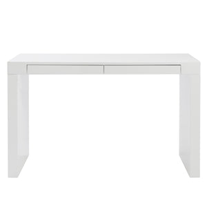 Modern 47" White Lacquer Office Desk with Drawers