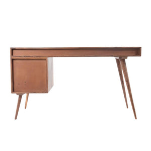 Modern 54" Solid Wood Office Desk with Intricate Wood Pattern