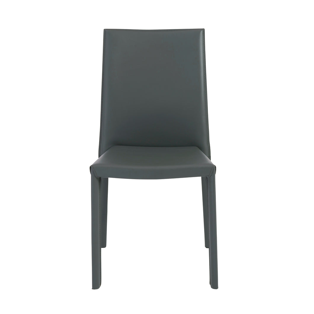 Gray Regenerated Leather Guest or Conference Chair (Set of 4)