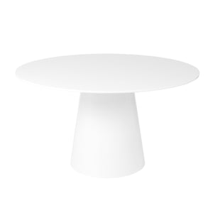 53" Round Meeting Table in White Lacquer